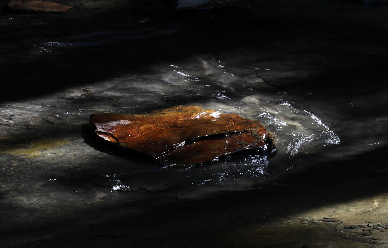 Water-stained rock